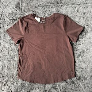 RECREATION by Thread & Supply Chocolate Brown Crewneck Short Sleeve Tee